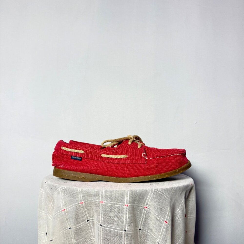 Sperry Women's Hemp Boat Shoe | Raspberry Red | 8